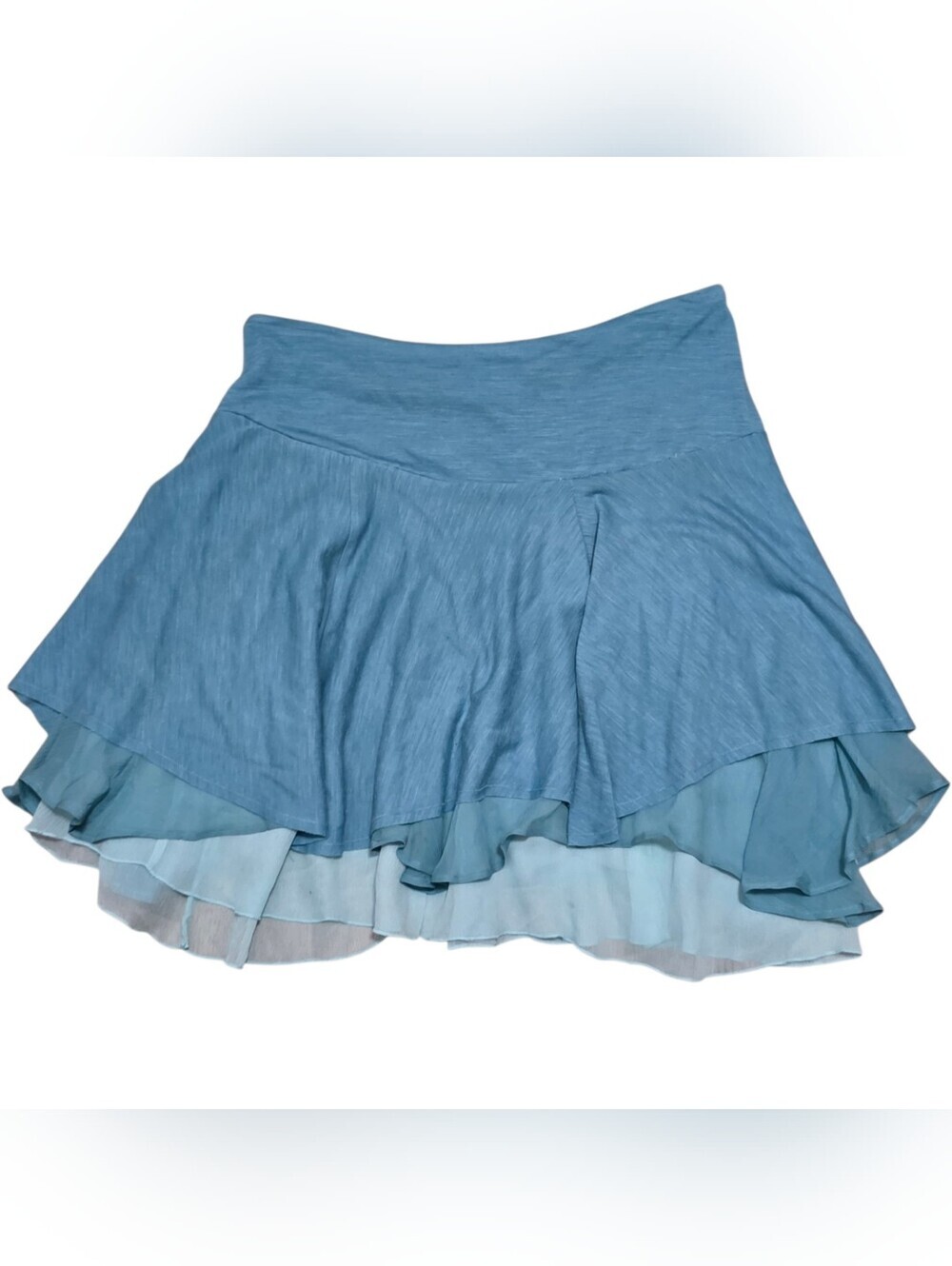 Abercrombie asymmetrical wool and silk blend layered blue skirt